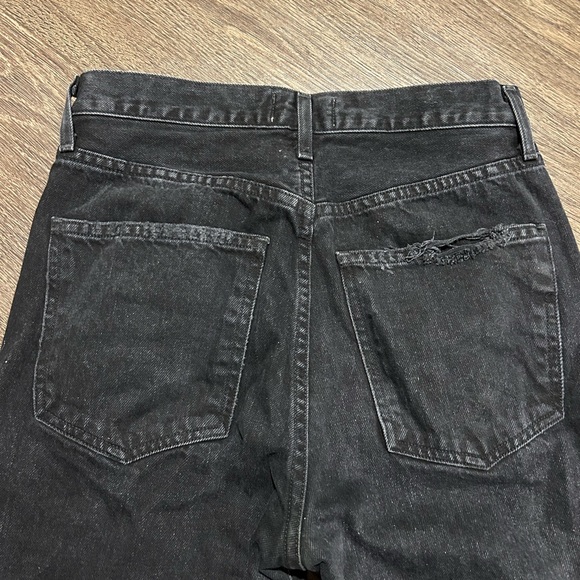AGOLDE 90s Pinch Waist Jeans Howl Black Straight Leg Distressed Aritzia  25 - Picture 9 of 15